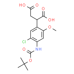 ChemSpider 2D Image | 2-[5-Chloro-2-methoxy-4-({[(2-methyl-2-propanyl)oxy]carbonyl}amino)phenyl]succinic acid | C16H20ClNO7