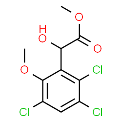 ChemSpider 2D Image | Methyl hydroxy(2,3,5-trichloro-6-methoxyphenyl)acetate | C10H9Cl3O4