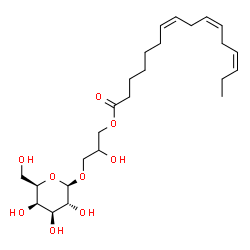 ChemSpider 2D Image | 3-(beta-D-Galactopyranosyloxy)-2-hydroxypropyl (7Z,10Z,13Z)-7,10,13-hexadecatrienoate | C25H42O9