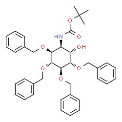 ChemSpider 2D Image | 2-Methyl-2-propanyl [(1S,2S,3R,4R,5S,6S)-2,3,4,5-tetrakis(benzyloxy)-6-hydroxycyclohexyl]carbamate | C39H45NO7