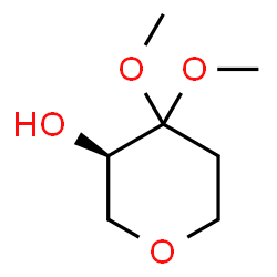 ChemSpider 2D Image | (3R)-4,4-Dimethoxytetrahydro-2H-pyran-3-ol | C7H14O4