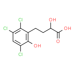 ChemSpider 2D Image | 2-Hydroxy-4-(2,3,5-trichloro-6-hydroxyphenyl)butanoic acid | C10H9Cl3O4