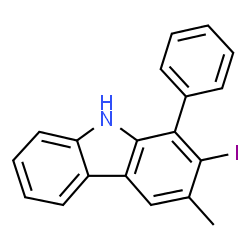 ChemSpider 2D Image | 2-Iodo-3-methyl-1-phenyl-9H-carbazole | C19H14IN