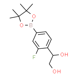 ChemSpider 2D Image | 1-[2-Fluoro-4-(4,4,5,5-tetramethyl-1,3,2-dioxaborolan-2-yl)phenyl]-1,2-ethanediol | C14H20BFO4