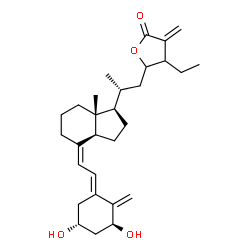 ChemSpider 2D Image | (1S,3R,5E,7Z,24xi)-1,3-Dihydroxy-23,26-epoxy-9,10-secostigmasta-5,7,10,25(27)-tetraen-26-one | C29H42O4