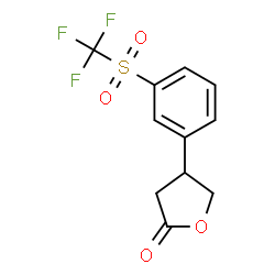 ChemSpider 2D Image | 4-{3-[(Trifluoromethyl)sulfonyl]phenyl}dihydro-2(3H)-furanone | C11H9F3O4S