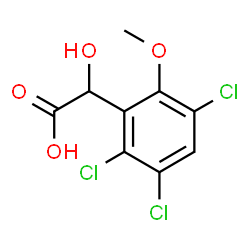 ChemSpider 2D Image | Hydroxy(2,3,5-trichloro-6-methoxyphenyl)acetic acid | C9H7Cl3O4
