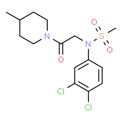 ChemSpider 2D Image | N-(3,4-Dichlorophenyl)-N-[2-(4-methyl-1-piperidinyl)-2-oxoethyl]methanesulfonamide | C15H20Cl2N2O3S