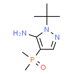 ChemSpider 2D Image | 4-(Dimethylphosphoryl)-1-(2-methyl-2-propanyl)-1H-pyrazol-5-amine | C9H18N3OP