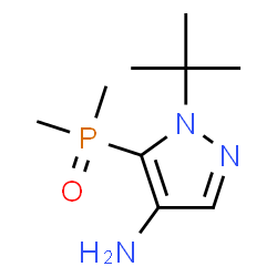 ChemSpider 2D Image | 5-(Dimethylphosphoryl)-1-(2-methyl-2-propanyl)-1H-pyrazol-4-amine | C9H18N3OP