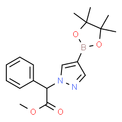 ChemSpider 2D Image | Methyl phenyl[4-(4,4,5,5-tetramethyl-1,3,2-dioxaborolan-2-yl)-1H-pyrazol-1-yl]acetate | C18H23BN2O4