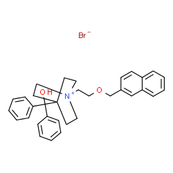 ChemSpider 2D Image | 4-[Hydroxy(diphenyl)methyl]-1-[2-(2-naphthylmethoxy)ethyl]-1-azoniabicyclo[2.2.2]octane bromide | C33H36BrNO2