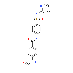 ChemSpider 2D Image | 4-Acetamido-N-[4-(2-pyrimidinylsulfamoyl)phenyl]benzamide | C19H17N5O4S
