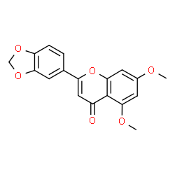 ChemSpider 2D Image | 2-(1,3-Benzodioxol-5-yl)-5,7-dimethoxy-4H-chromen-4-one | C18H14O6