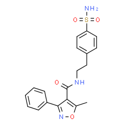 ChemSpider 2D Image | 5-Methyl-3-phenyl-N-[2-(4-sulfamoylphenyl)ethyl]-1,2-oxazole-4-carboxamide | C19H19N3O4S