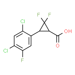 ChemSpider 2D Image | 3-(2,4-Dichloro-5-fluorophenyl)-2,2-difluorocyclopropanecarboxylic acid | C10H5Cl2F3O2