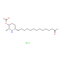ChemSpider 2D Image | (2R,3R,6S)-2-Methyl-6-(13-oxotetradecyl)piperidin-3-yl acetate hydrochloride | C22H42ClNO3