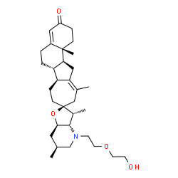 ChemSpider 2D Image | (2S,3R,3aS,6S,6a'S,6b'S,7aR,12a'S,12b'R)-4-[2-(2-Hydroxyethoxy)ethyl]-3,6,11',12b'-tetramethyl-1',2',3a,4,5,5',6,6',6a',6b',7,7',7a,8',10',12',12a',12b'-octadecahydro-3H,3'H-spiro[furo[3,2-b]pyridine-
2,9'-naphtho[2,1-a]azulen]-3'-one | C32H49NO4