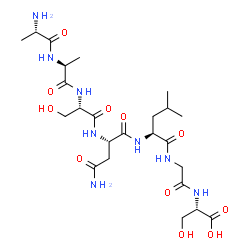 ChemSpider 2D Image | L-Alanyl-L-alanyl-L-seryl-L-asparaginyl-L-leucylglycyl-L-serine | C24H42N8O11