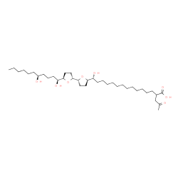 ChemSpider 2D Image | (15R)-15-{(2R,2'R,5R,5'R)-5'-[(1S,5S)-1,5-Dihydroxyundecyl]octahydro-2,2'-bifuran-5-yl}-15-hydroxy-2-(2-oxopropyl)pentadecanoic acid | C37H68O8