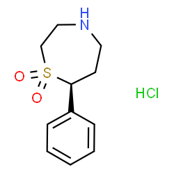 ChemSpider 2D Image | (7S)-7-Phenyl-1,4-thiazepane 1,1-dioxide hydrochloride (1:1) | C11H16ClNO2S