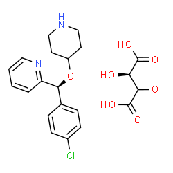 ChemSpider 2D Image | (2R)-2,3-Dihydroxysuccinic acid - 2-[(S)-(4-chlorophenyl)(4-piperidinyloxy)methyl]pyridine (1:1) | C21H25ClN2O7