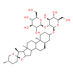 ChemSpider 2D Image | (5beta,8xi,9xi,13xi,14xi,16xi,17xi,25S)-Spirostan-3-yl 2-O-beta-D-glucopyranosyl-beta-D-glucopyranoside | C39H64O13