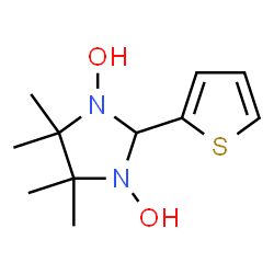 ChemSpider 2D Image | 4,4,5,5-Tetramethyl-2-(2-thienyl)-1,3-imidazolidinediol | C11H18N2O2S
