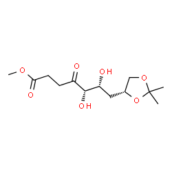 ChemSpider 2D Image | Methyl (5S,6R)-7-[(4R)-2,2-dimethyl-1,3-dioxolan-4-yl]-5,6-dihydroxy-4-oxoheptanoate | C13H22O7