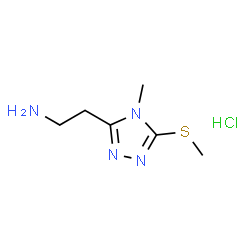 ChemSpider 2D Image | 2-[4-Methyl-5-(methylsulfanyl)-4H-1,2,4-triazol-3-yl]ethanamine hydrochloride (1:1) | C6H13ClN4S