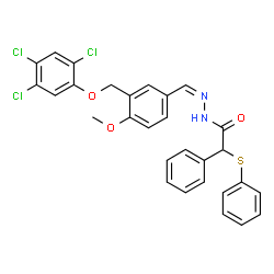 ChemSpider 2D Image | N'-[(Z)-{4-Methoxy-3-[(2,4,5-trichlorophenoxy)methyl]phenyl}methylene]-2-phenyl-2-(phenylsulfanyl)acetohydrazide | C29H23Cl3N2O3S