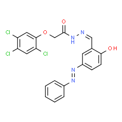 ChemSpider 2D Image | N'-[(Z)-{2-Hydroxy-5-[(E)-phenyldiazenyl]phenyl}methylene]-2-(2,4,5-trichlorophenoxy)acetohydrazide | C21H15Cl3N4O3