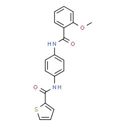 ChemSpider 2D Image | N-[4-(2-METHOXYBENZAMIDO)PHENYL]THIOPHENE-2-CARBOXAMIDE | C19H16N2O3S