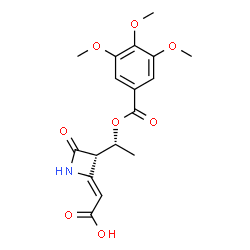 ChemSpider 2D Image | (2Z)-[(3S)-4-oxo-3-{1-[(3,4,5-trimethoxybenzoyl)oxy]ethyl}azetidin-2-ylidene]ethanoic acid | C17H19NO8
