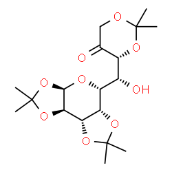ChemSpider 2D Image | (4R)-4-{(R)-Hydroxy[(3aR,5R,5aS,8aS,8bR)-2,2,7,7-tetramethyltetrahydro-3aH-bis[1,3]dioxolo[4,5-b:4',5'-d]pyran-5-yl]methyl}-2,2-dimethyl-1,3-dioxan-5-one | C18H28O9