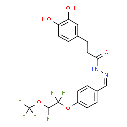 ChemSpider 2D Image | 3-(3,4-Dihydroxyphenyl)-N'-[(Z)-{4-[1,1,2-trifluoro-2-(trifluoromethoxy)ethoxy]phenyl}methylene]propanehydrazide | C19H16F6N2O5