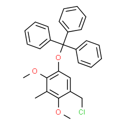 ChemSpider 2D Image | 1-(Chloromethyl)-2,4-dimethoxy-3-methyl-5-(trityloxy)benzene | C29H27ClO3