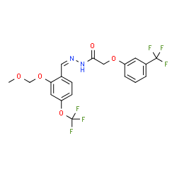 ChemSpider 2D Image | N'-{(Z)-[2-(Methoxymethoxy)-4-(trifluoromethoxy)phenyl]methylene}-2-[3-(trifluoromethyl)phenoxy]acetohydrazide | C19H16F6N2O5
