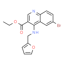 ChemSpider 2D Image | Ethyl 6-bromo-4-[(2-furylmethyl)amino]-3-quinolinecarboxylate | C17H15BrN2O3