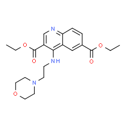 ChemSpider 2D Image | Diethyl 4-{[2-(4-morpholinyl)ethyl]amino}-3,6-quinolinedicarboxylate | C21H27N3O5