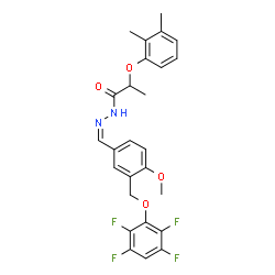 ChemSpider 2D Image | 2-(2,3-Dimethylphenoxy)-N'-[(Z)-{4-methoxy-3-[(2,3,5,6-tetrafluorophenoxy)methyl]phenyl}methylene]propanehydrazide | C26H24F4N2O4