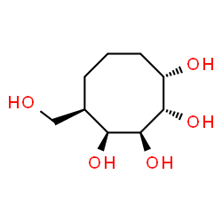 ChemSpider 2D Image | (1S,2S,3S,4S,5R)-5-(Hydroxymethyl)-1,2,3,4-cyclooctanetetrol | C9H18O5