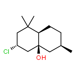 ChemSpider 2D Image | (3R,4aS,6R,8aR)-3-Chloro-1,1,6-trimethyloctahydro-4a(2H)-naphthalenol | C13H23ClO