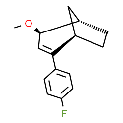 ChemSpider 2D Image | (1R,4S,5S)-2-(4-Fluorophenyl)-4-methoxybicyclo[3.2.1]oct-2-ene | C15H17FO
