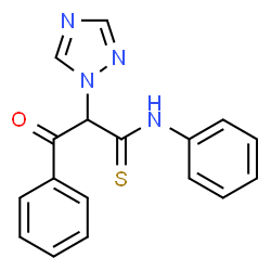 ChemSpider 2D Image | 3-Oxo-N,3-diphenyl-2-(1H-1,2,4-triazol-1-yl)propanethioamide | C17H14N4OS