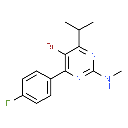 ChemSpider 2D Image | 5-Bromo-4-(4-fluorophenyl)-6-isopropyl-N-methyl-2-pyrimidinamine | C14H15BrFN3