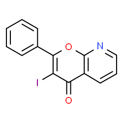 ChemSpider 2D Image | 3-Iodo-2-phenylpyrano[2,3-b]pyridin-4-one | C14H8INO2