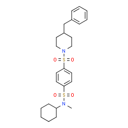 ChemSpider 2D Image | 4-(4-Benzyl-piperidine-1-sulfonyl)-N-cyclohexyl-N-methyl-benzenesulfonamide | C25H34N2O4S2