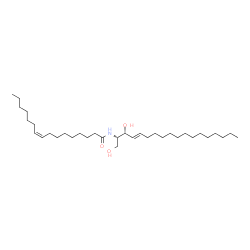 ChemSpider 2D Image | (9Z)-N-[(2S,3R,4E)-1,3-Dihydroxy-4-octadecen-2-yl]-9-hexadecenamide | C34H65NO3