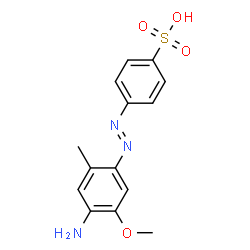 ChemSpider 2D Image | Benzenesulfonic acid, 4-((4-amino-5-methoxy-2-methylphenyl)azo)-, | C14H15N3O4S